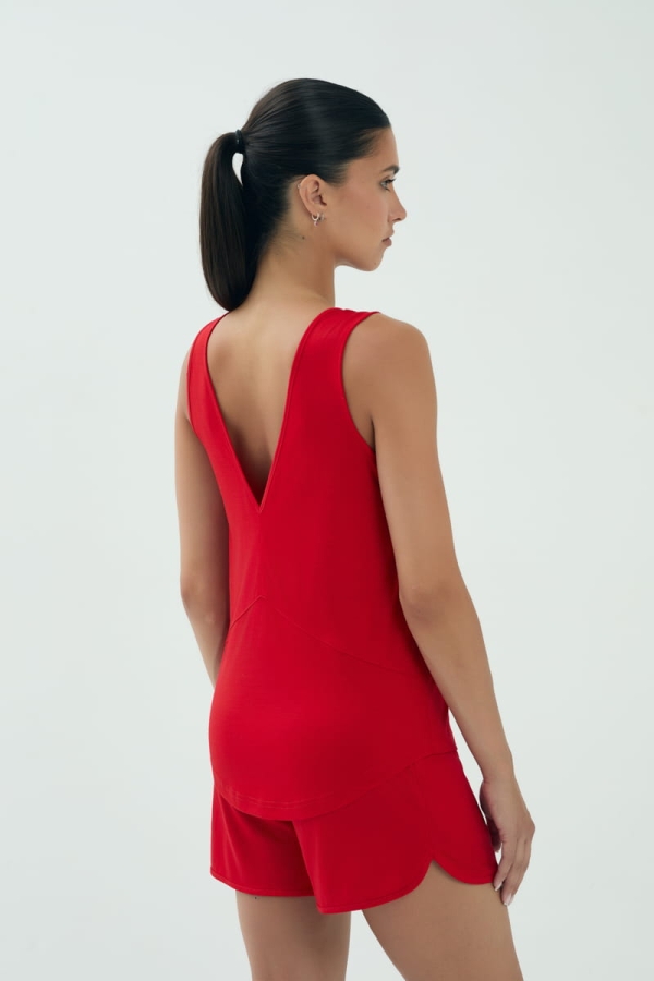 Koszulka na ramiączka Atlanta wełniana, czerwona