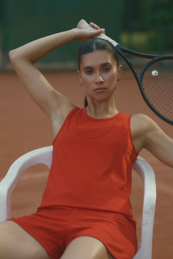 Koszulka na ramiączka Atlanta wełniana, czerwona