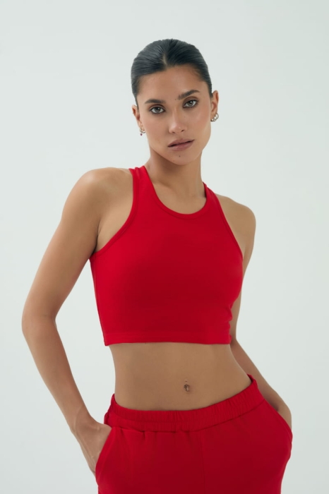 Top sportowy LiteRun, wełna merino, czerwony