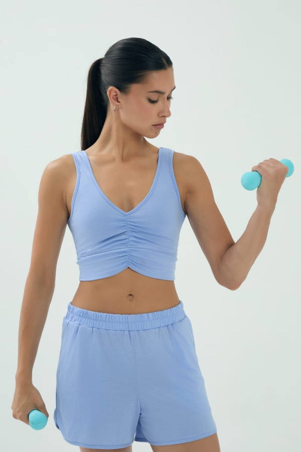 Spodenki Tokio Light, wełniane, niebieskie