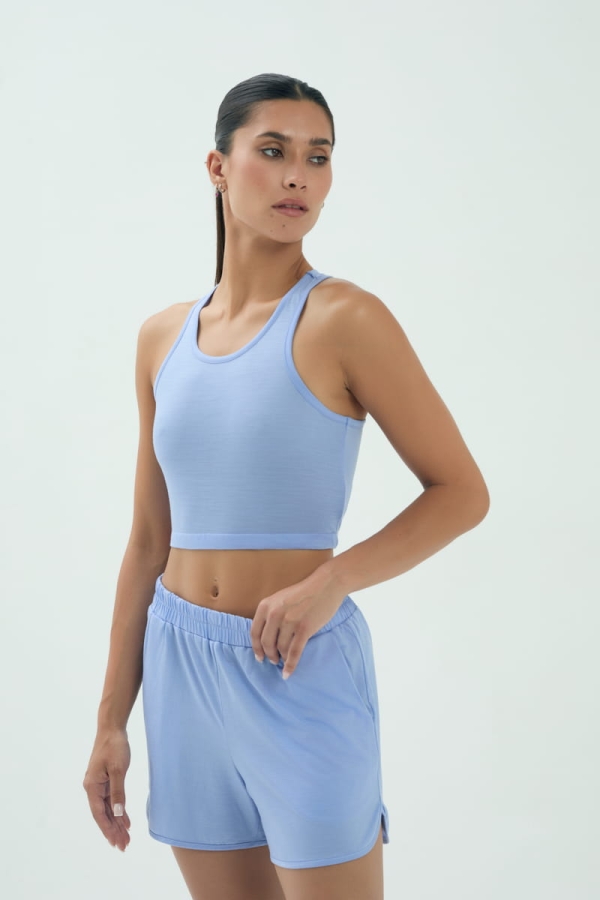 Spodenki Tokio Light, wełniane, niebieskie