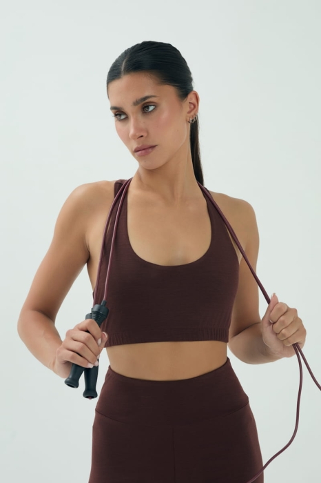 Top sportowy Rio wełniany, brązowy