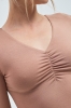 Longsleeve z micromodalu Liu, beżowy