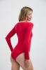 Body bawełniane Soul z marszczeniem, czerwone