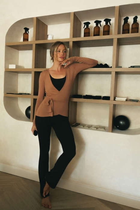 Legginsy bawełniane Moss, brązowe