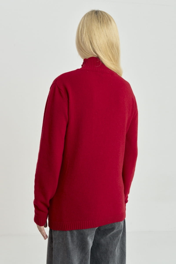 Sweter Mild wełniany, czerwony