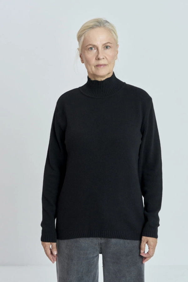 Sweter Mild wełniany, czarny