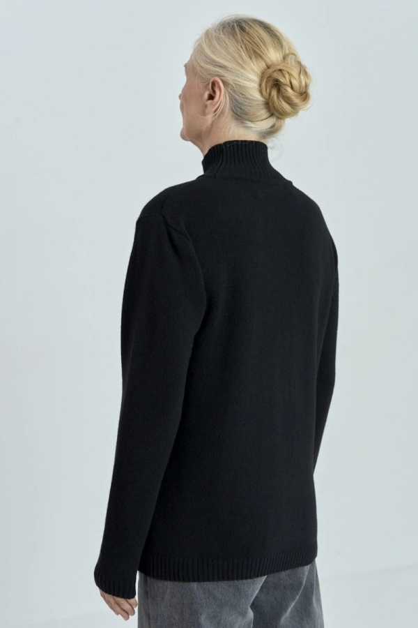 Sweter Mild wełniany, czarny