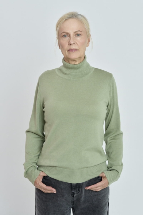 Golf Daisy z wełny merino, zielony