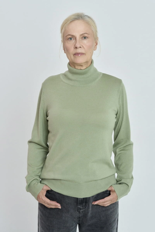 Golf Daisy z wełny merino, zielony