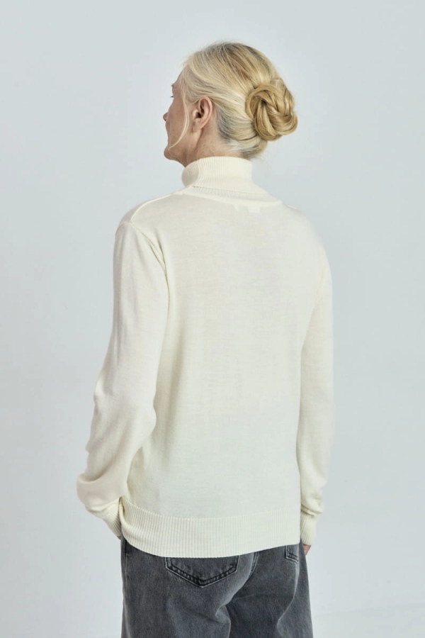 Golf Daisy z wełny merino, biały