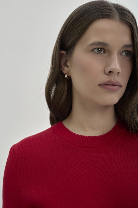 Sweter bawełniany z krótkim rękawem Merlie, czerwony