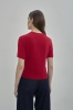 Sweter bawełniany z krótkim rękawem Merlie, czerwony