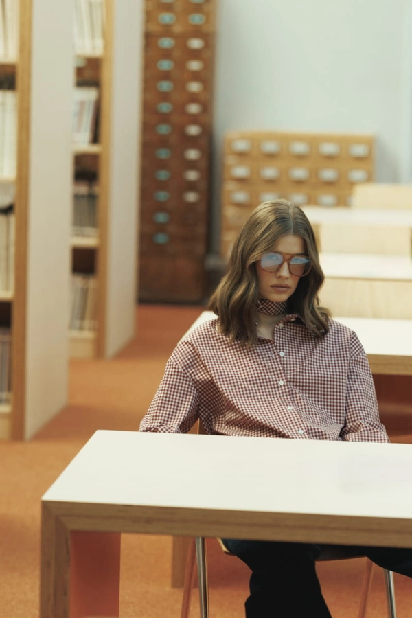 Koszula bawełniana Maya, w czerwono-kremową kratę