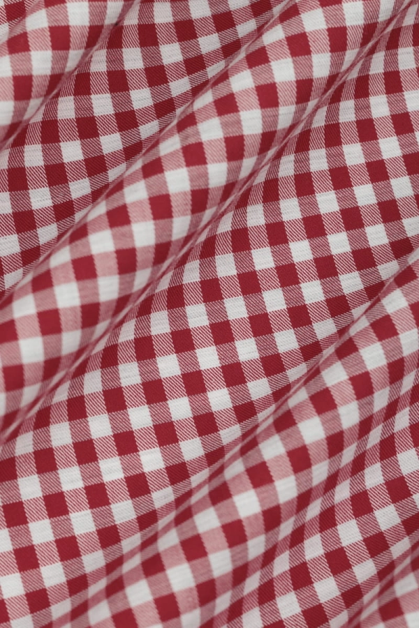 Koszula bawełniana Maya, w czerwono-kremową kratę
