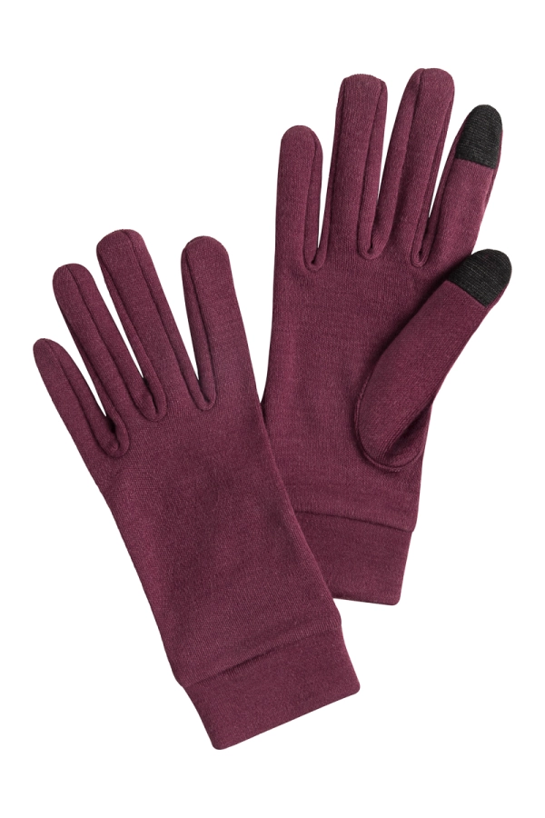 Rękawiczki sportowe Warm Up 100% wełna merino – bordowe