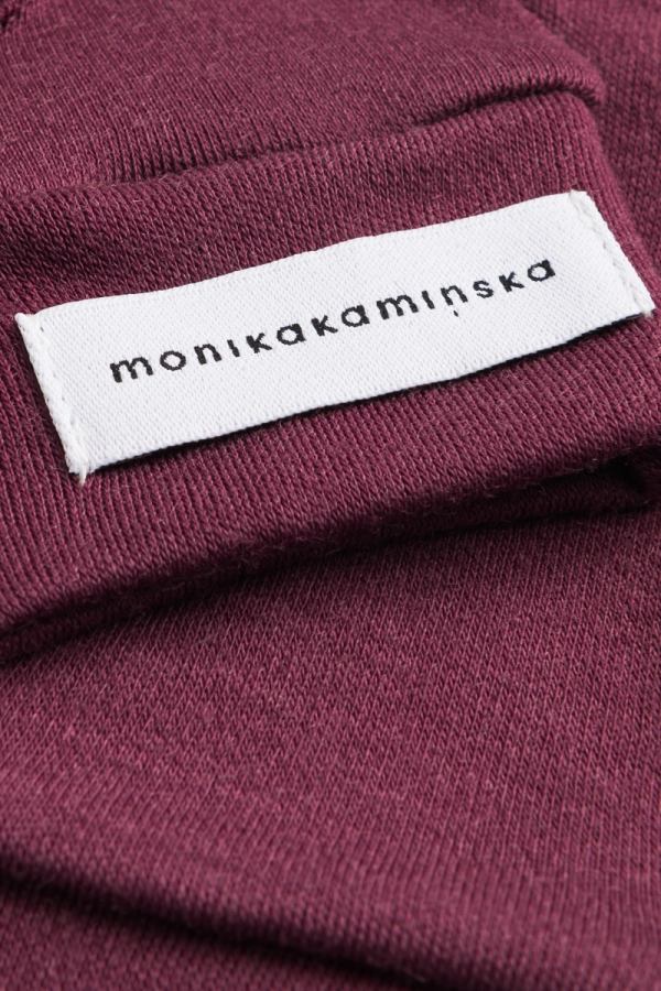 Dzianina 100% wełna merino – rękawiczki Warm Up bordowe