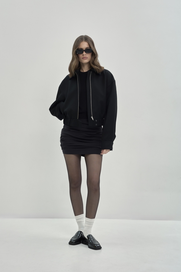 Kurtka bomberka wełniana Azura, czarna