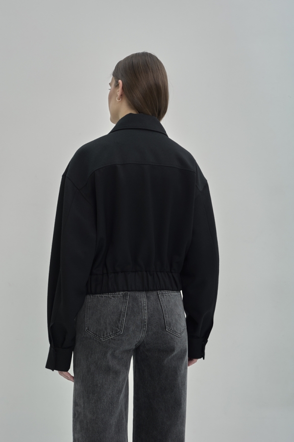 Kurtka bomberka wełniana Azura, czarna