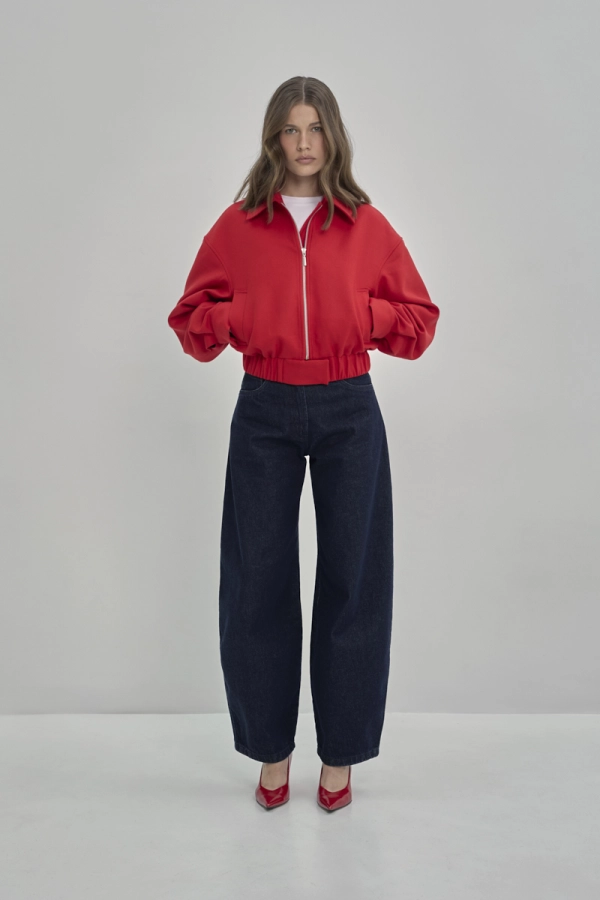 Kurtka bomberka wełniana Azura, czerwona