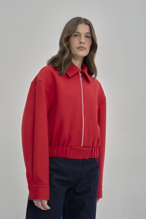 Kurtka bomberka wełniana Azura, czerwona