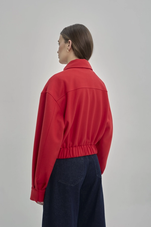 Kurtka bomberka wełniana Azura, czerwona