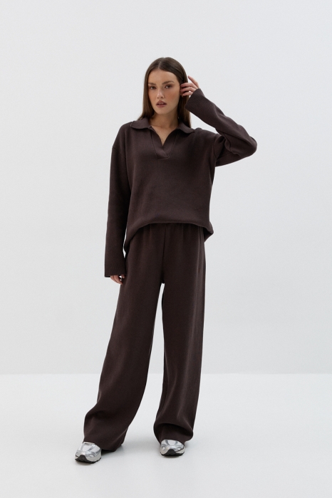 Spodnie bawełniane Beck, brązowe