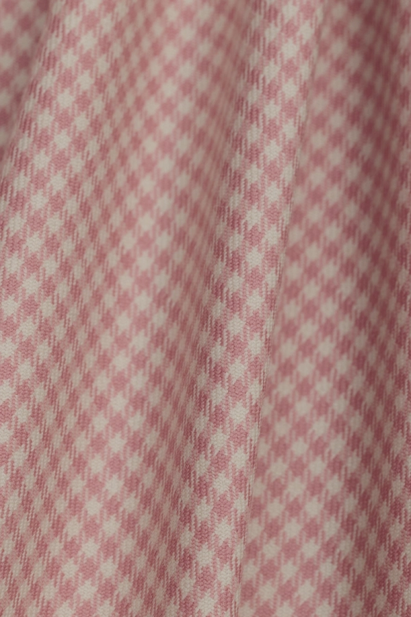 Bluzka wełniana Aria, w kremowo-różową kratę