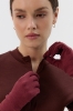 Bordowe rękawiczki z 100% wełny merino Warm Up – przód