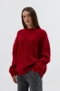 Czerwony sweter Ellis z wełny merino – luźny krój