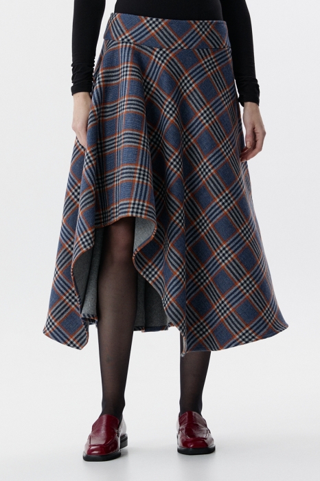 Spódnica Eton, wełniana, w kratę