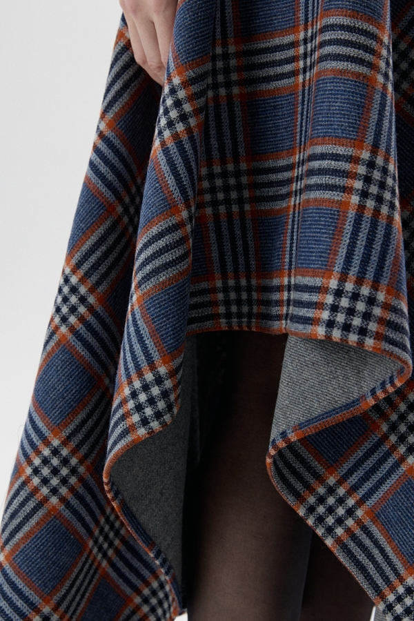 Spódnica Eton, wełniana, w kratę