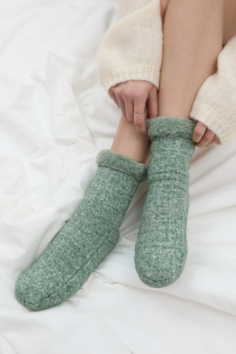 Skarpety Cieplej się nie da wełniane, zielone