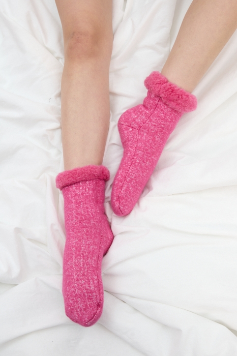 Skarpety Cieplej się nie da wełniane, różowe
