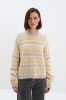 Damski sweter w paski z wełny merino Rachel – przód