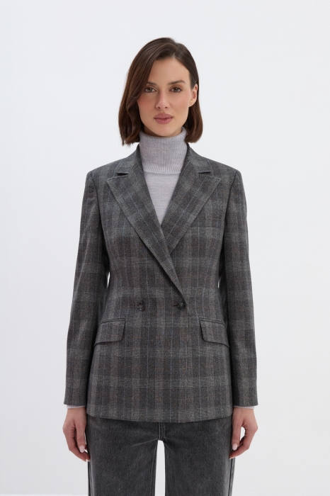 Marynarka Deep, wełniana, w kratę