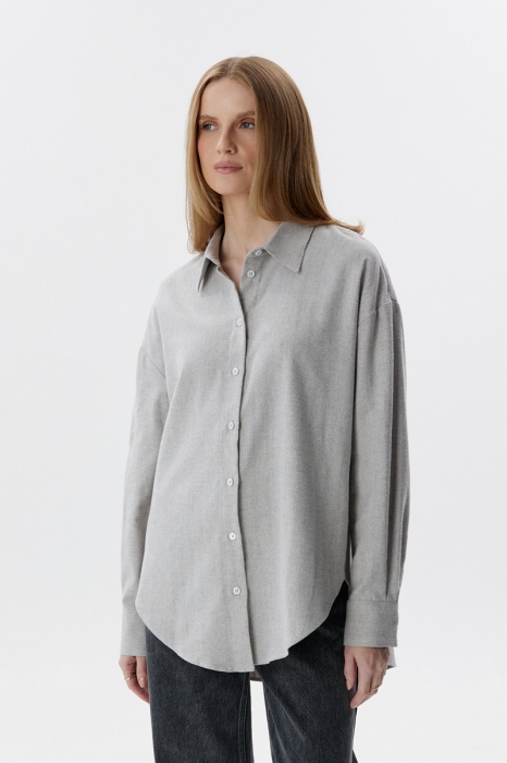 Koszula Maya, bawełniana flanelowa, szara