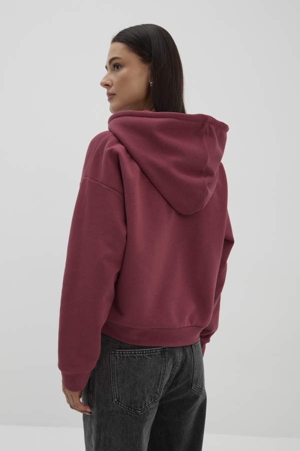 Bluza Kai różowa – zbliżenie na kaptur i ściągacze
