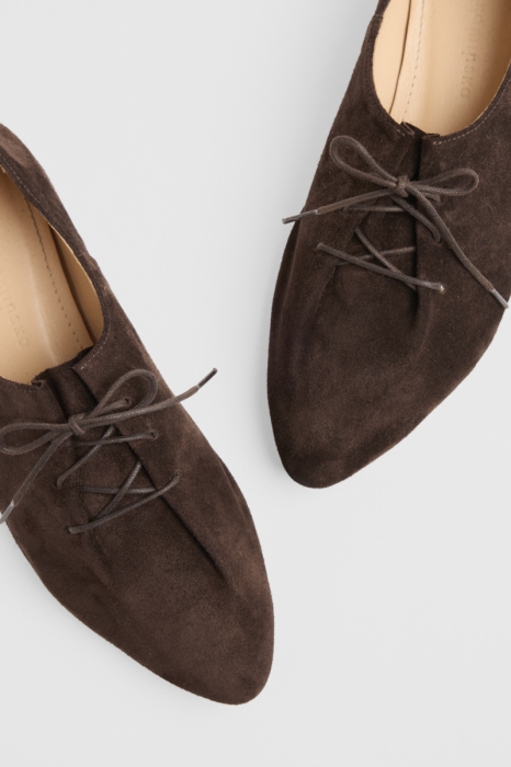 Buty Gia zamszowe – detal cholewki i faktury skóry