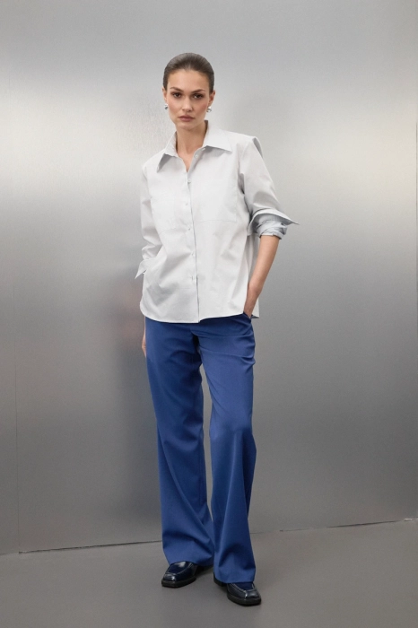 Koszula Mel bawełniana jasnoniebieska – przód