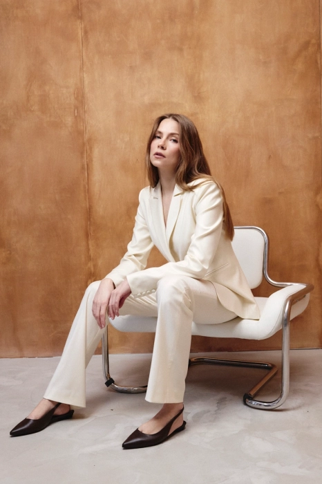 Marynarka Turn wełniana – stylizacja damska, komplet