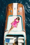 Sukienka Violet z cupro, pink flamingo