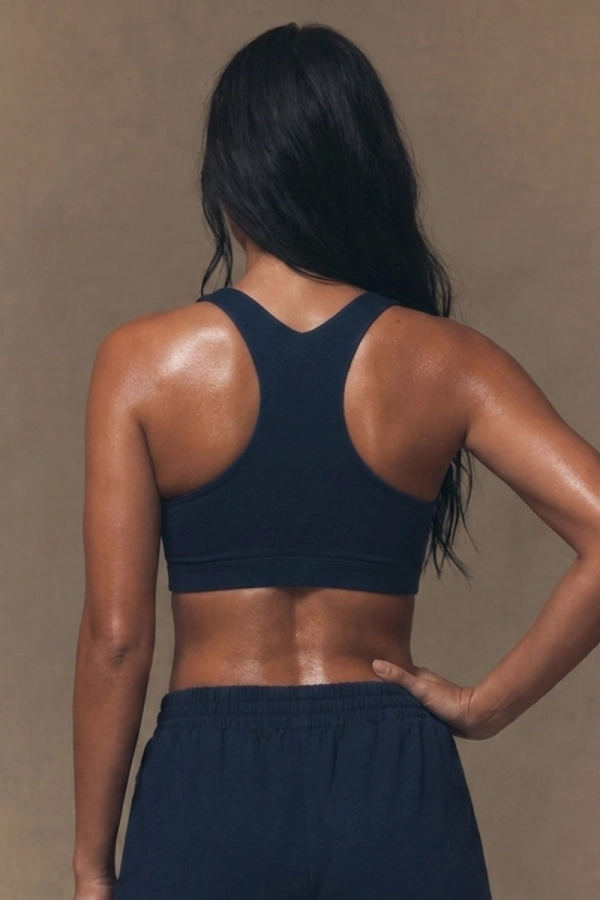 Stanik Pulse Bra, wełna merino, granatowy