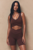 Kolarki sportowe Core V-waist, wełna merino - brązowe