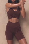 Kolarki sportowe Core V-waist, wełna merino - brązowe