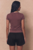 T-shirt Shape, wełna merino, brązowy