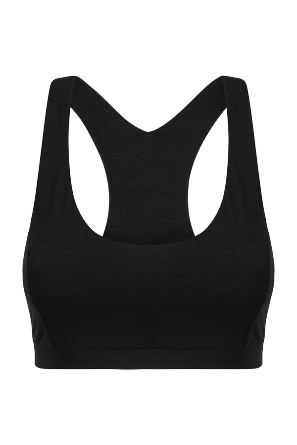 Stanik Pulse Bra, Wełna i Eukaliptus, czarny