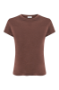 T-shirt Shape Monika Kaminska w kolorze brązowym – widok z przodu. Dopasowany krój, 100% wełna merino z certyfikatem Woolmark.