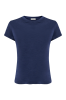T-shirt Shape Monika Kaminska w kolorze granatowym – widok z przodu. Dopasowany krój, 100% wełna merino z certyfikatem Woolmark.