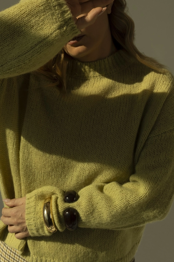 Sweter Willow – wełniany sweter damski 100% merino, pistacjowy